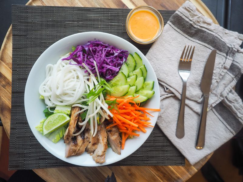 Starbird Thai peanut noodle bowl